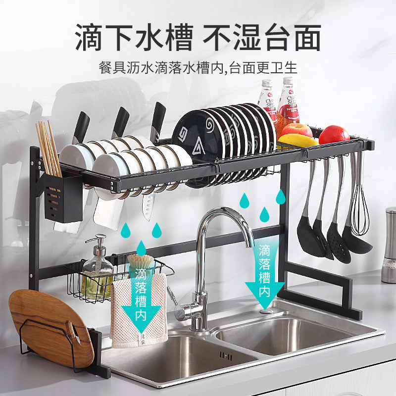 キッチンシンクラック、食器水切りラック、調理器具スタンド、多機能収納ラック